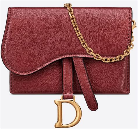 dior saddle chain pouch